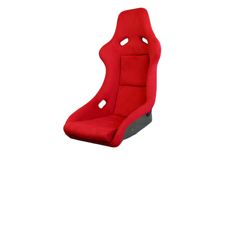 KSP ENGINEERING Bucket Seat, Red Fabric, Carbon (Carbon Kevlar)
