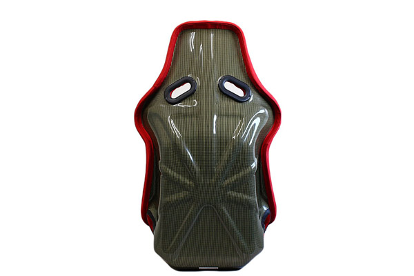 KSP ENGINEERING Bucket Seat, Red Fabric, Carbon (Carbon Kevlar)