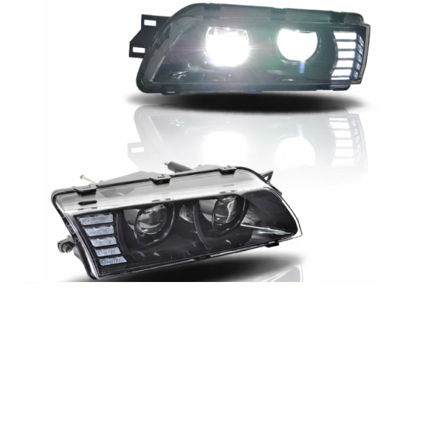 78works Full LED Headlights 4-Lamp Black (R/L) FOR 1989-1994 Nissan ...