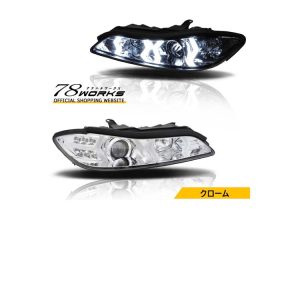 78works V4 Angel Eye LED Headlights Chrome for Nissan Silvia (S15) 1999-2002