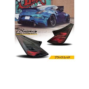 78works V2 LED Tail Lamps Black/Red Reflectors for Nissan 350Z (Z33) 2003-2005