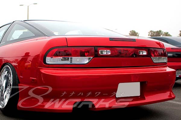 78works Crystal Tail Lamps w/ Center Lamp Red/Clear for Nissan 180SX (RPS13) 1989-1995