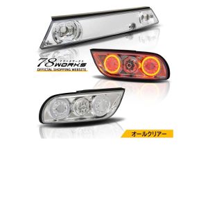 78works V3 LED Tail Lamps w/ Center Lamp Clear for Nissan 180SX (RPS13) 1996-1998