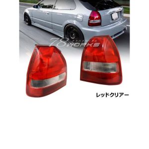 78works Tail Lamps Red/Clear for Honda Civic Hatchback (EK) 1999-2000