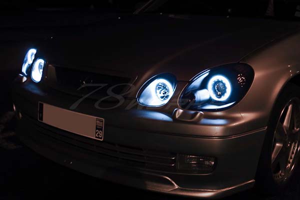 78works V2 LED Angel Eye Headlights Chrome for Toyota Aristo (JZS16#) 1998-2005