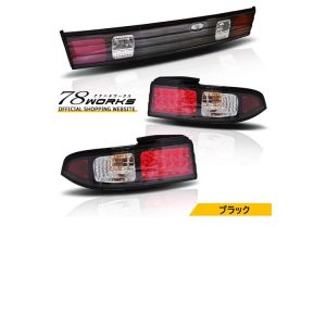 78works LED Tail Lamps Black for Nissan Silvia (S14) 1995-1998