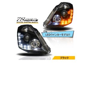 78works V2 LED Line Headlights Black for Nissan 350Z (Z33) 2003-2005
