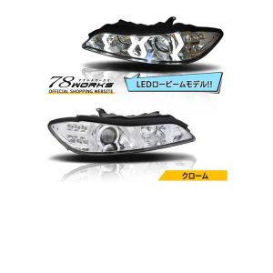 78works V5 LED Headlights Low Beam Model Chrome for Nissan Silvia (S15) 1999-2002