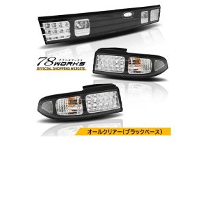 78works LED Tail Lamps Black/Clear for Nissan Silvia (S14) 1995-1998